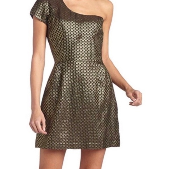 French Connection Gold and Black  Sheath Cocktail Dress - Picture 2 of 5